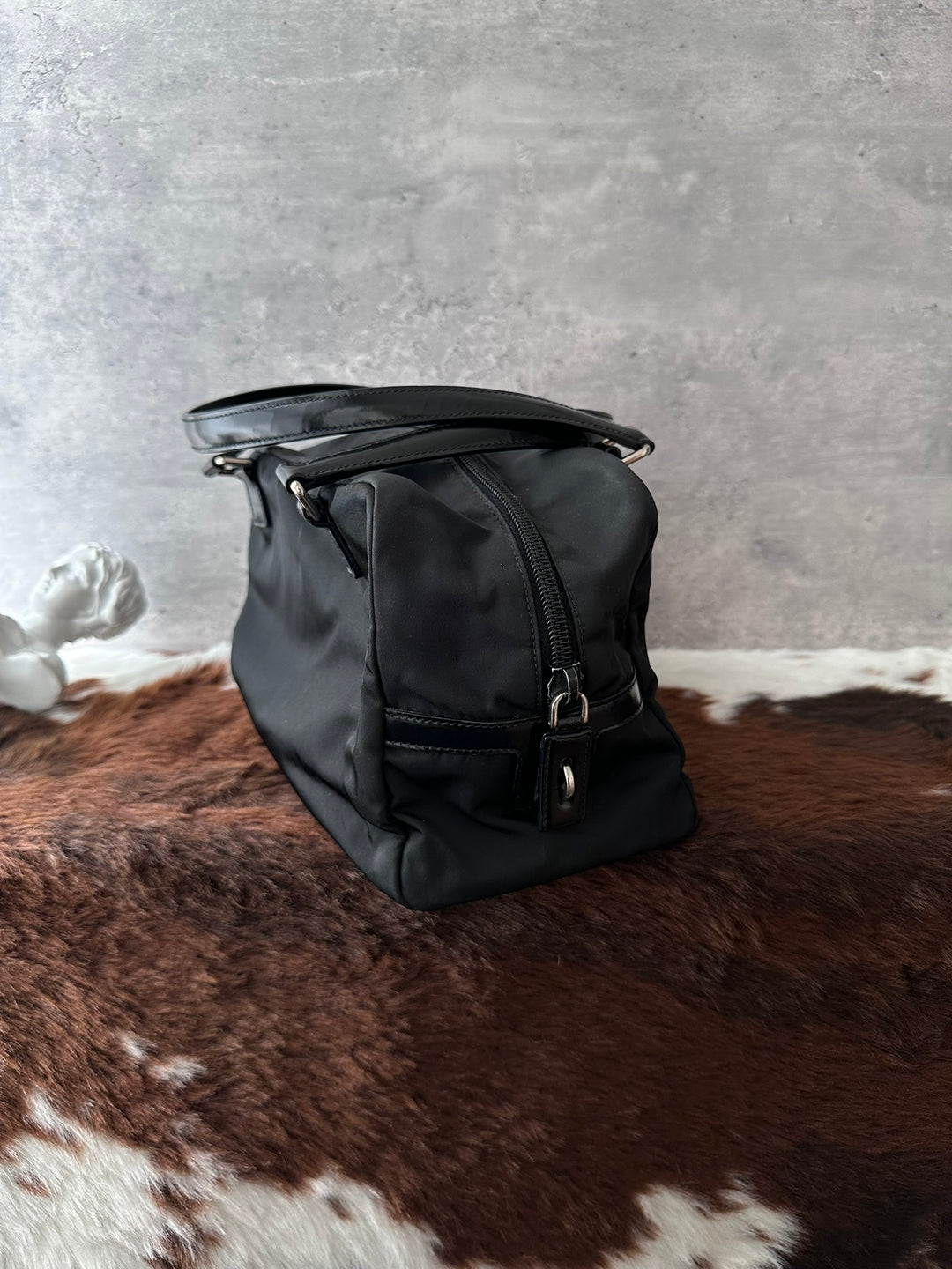 PRADA Small Boston Bag 😻🖤｜Glossy Logo Patch｜Lightweight Nylon｜Perfect Everyday Size