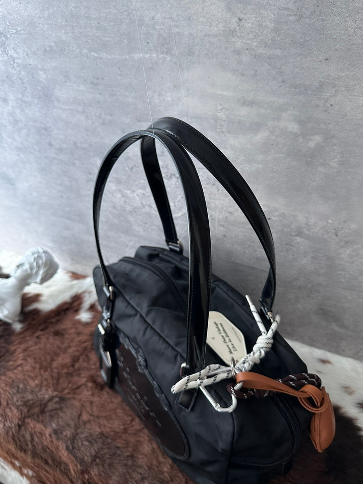 PRADA Small Boston Bag 😻🖤｜Glossy Logo Patch｜Lightweight Nylon｜Perfect Everyday Size