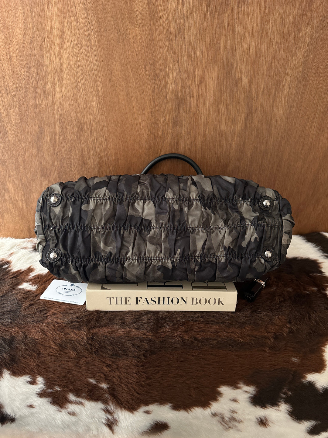 Prada Camouflage Nylon Tote Bag 🪐｜Ruched Nylon・Muted Camo Print・Laptop-Friendly Capacity