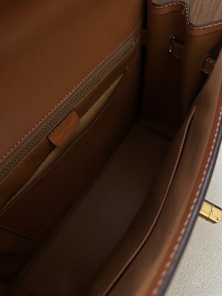 CELINE Vintage Kelly Bag – Triomphe Monogram & Leather 🤎✨