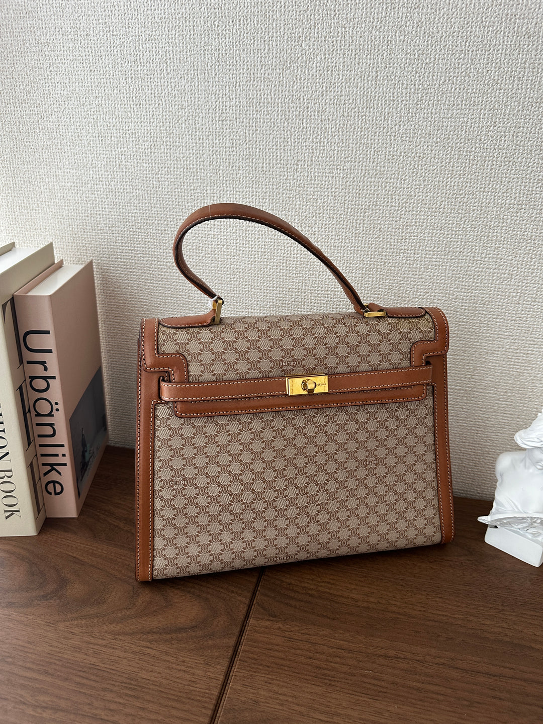 CELINE Vintage Kelly Bag – Triomphe Monogram & Leather 🤎✨