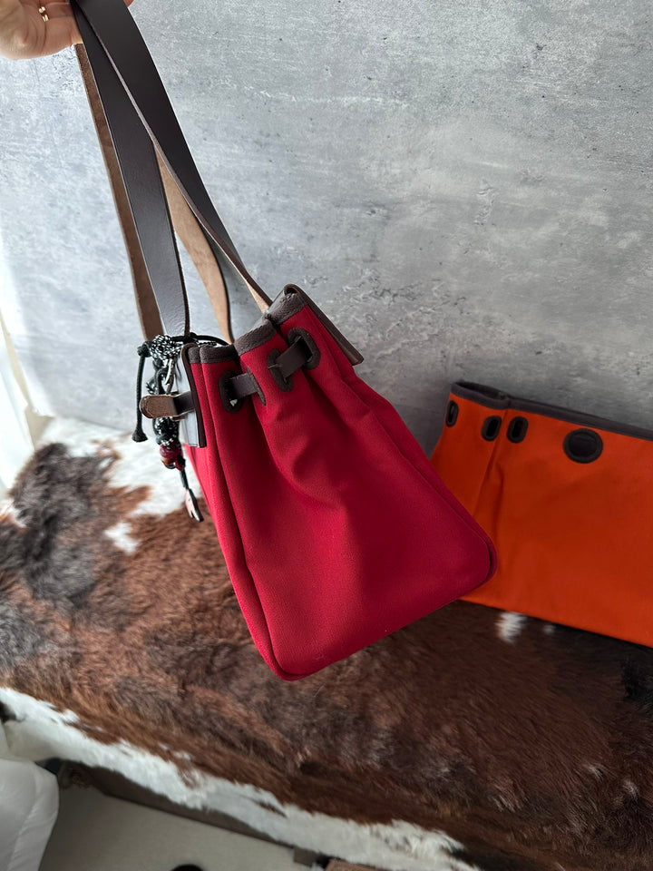 HERMÈS Horizontal Small Herbag Tote ❤️｜Rare Compact Size｜Gold-Tone Hardware｜Interchangeable Canvas Body