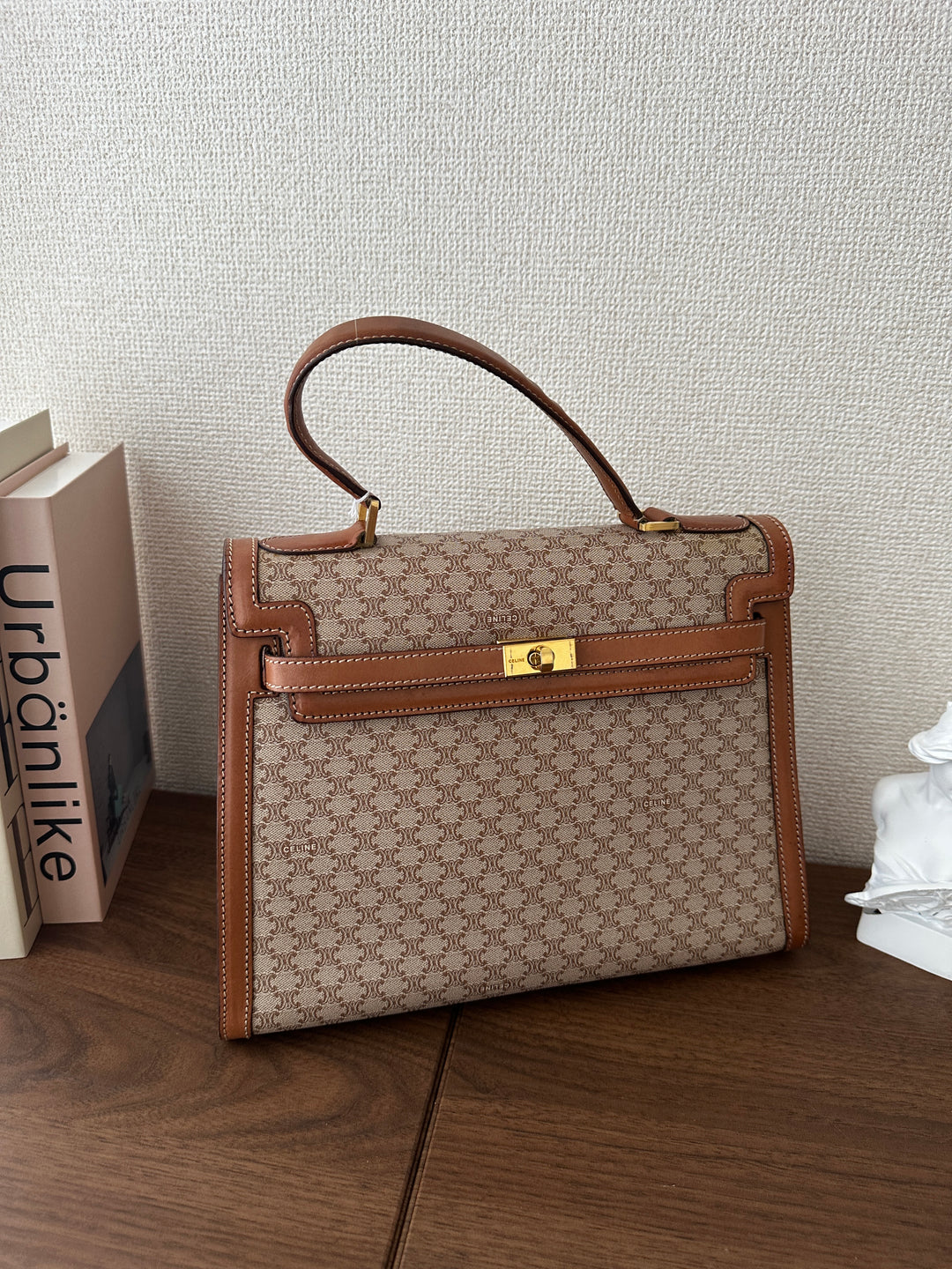 CELINE Vintage Kelly Bag – Triomphe Monogram & Leather 🤎✨