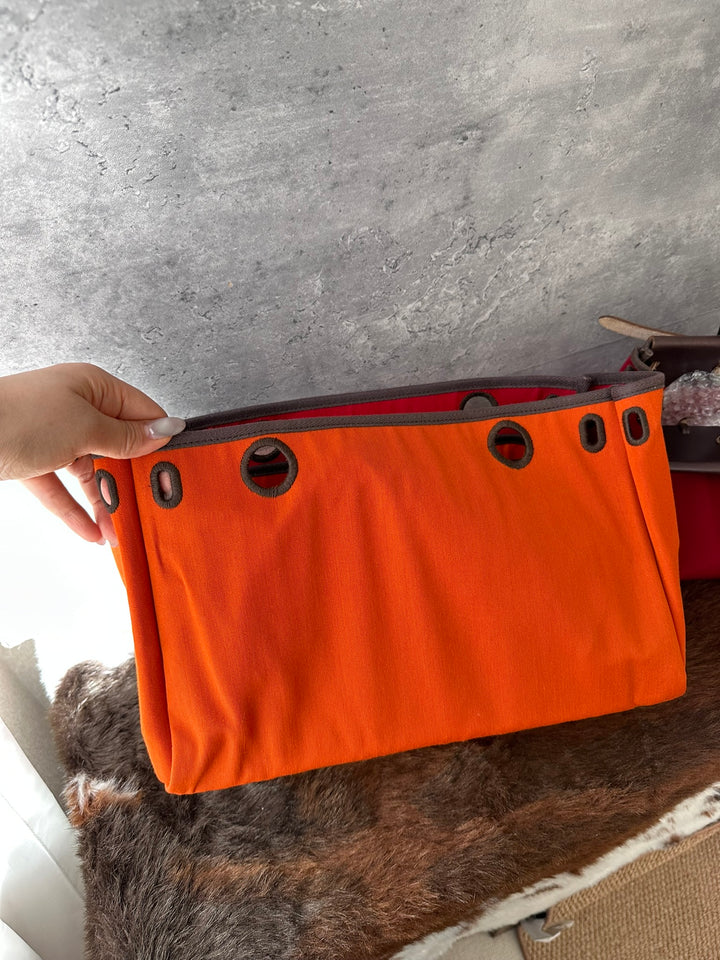 HERMÈS Horizontal Small Herbag Tote ❤️｜Rare Compact Size｜Gold-Tone Hardware｜Interchangeable Canvas Body