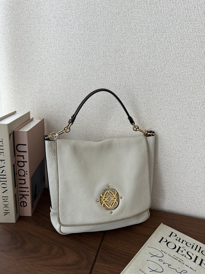 LOEWE Round Logo Hobo – Soft Calfskin Small Size 🤍✨
