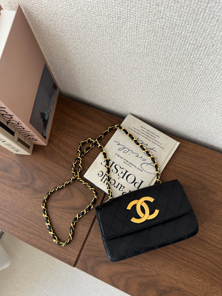 CHANEL Large CC Crossbody – Black Quilted with Gold Logo 🖤✨
