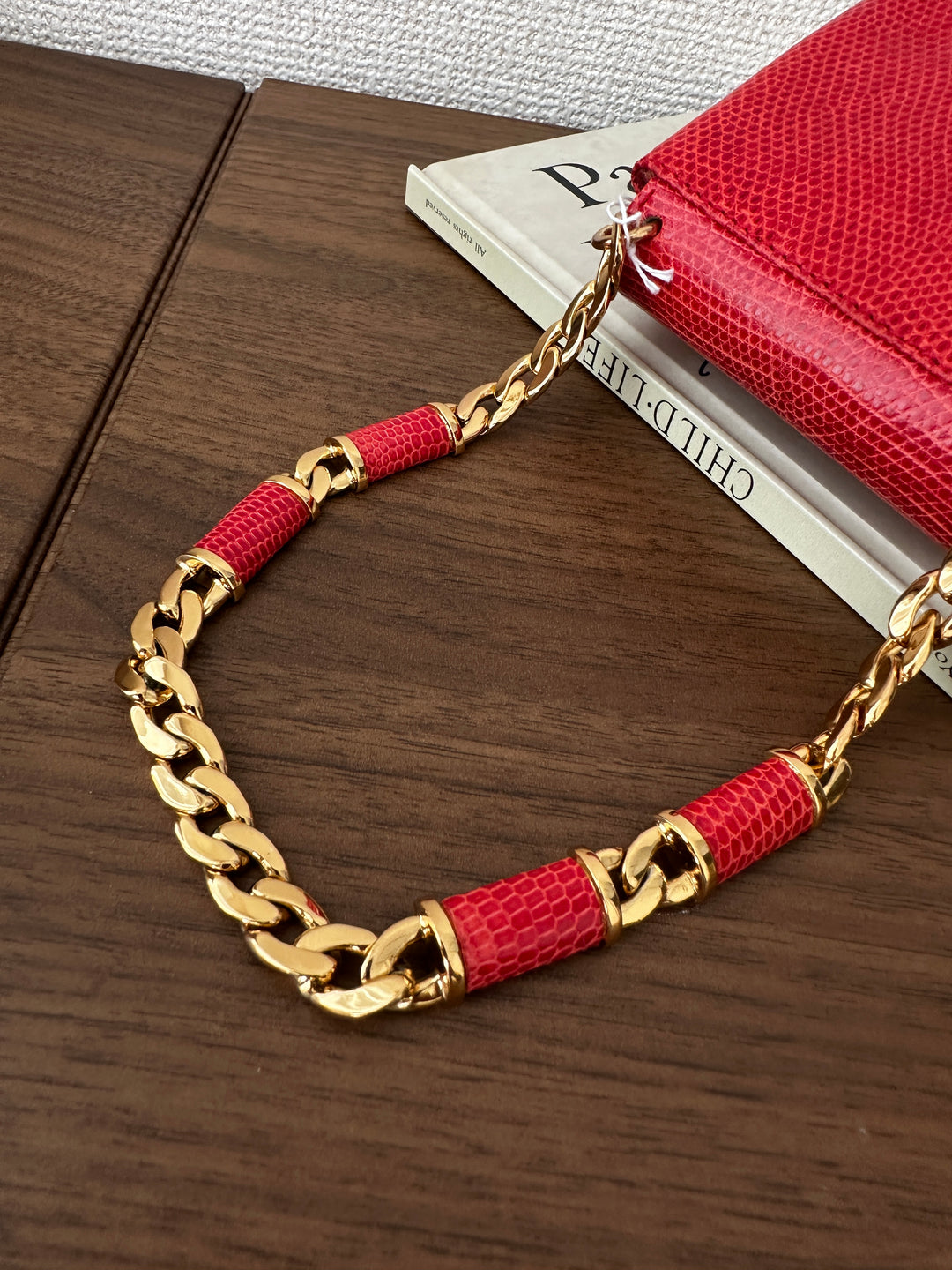 LOEWE Lizard Skin Mini Bag – Red with Gold Lock ❤️✨