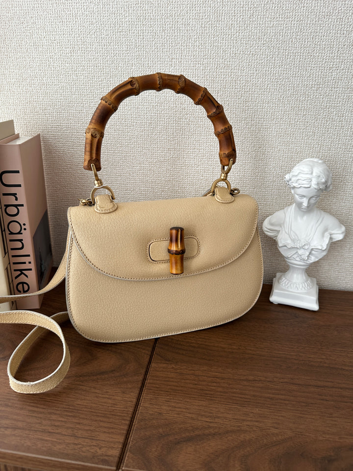 Gucci Bamboo Almond Milk Top Handle Bag 🤍✨