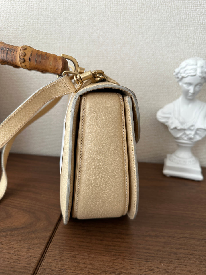 Gucci Bamboo Almond Milk Top Handle Bag 🤍✨