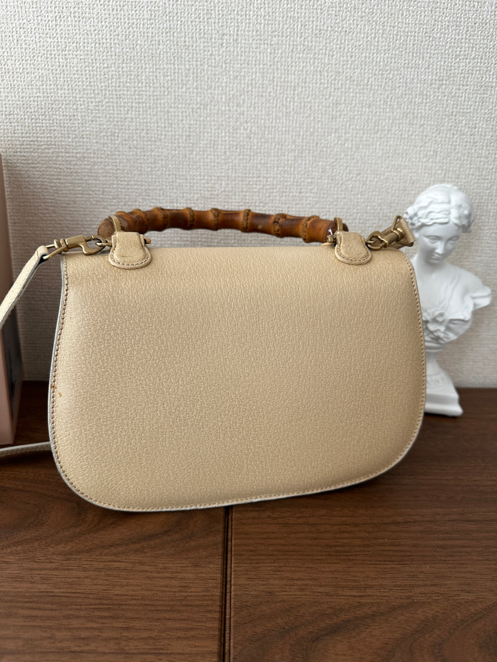 Gucci Bamboo Almond Milk Top Handle Bag 🤍✨