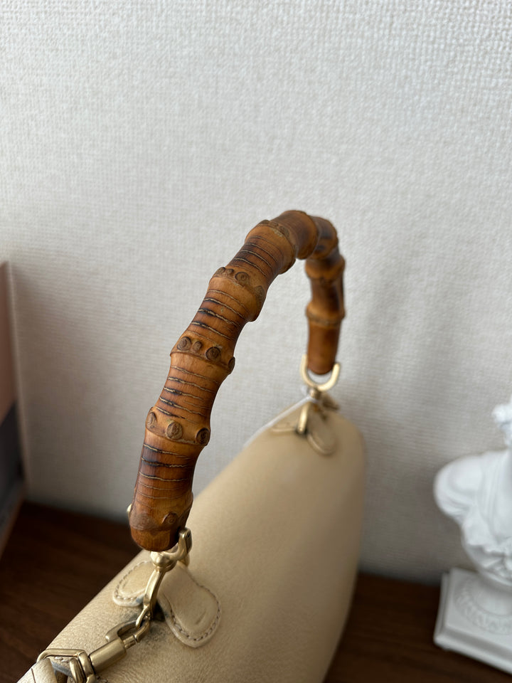 Gucci Bamboo Almond Milk Top Handle Bag 🤍✨
