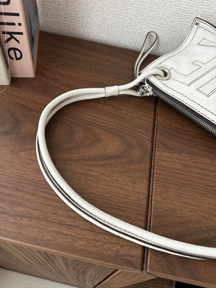 Loewe Double Faced Shoulder Bag – White with Contrast Stitching 🤍✨