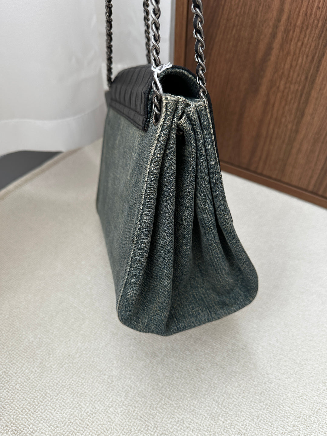 CHANEL Denim & Leather Chain Bag – Small Yuanbao Style 🖤✨