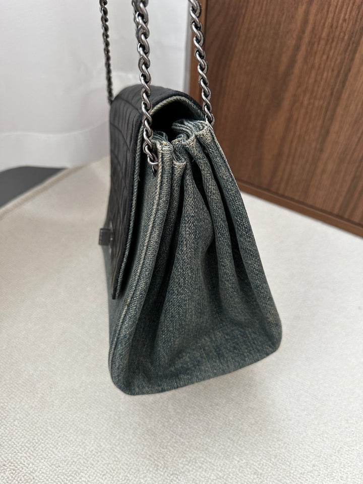 CHANEL Denim & Leather Chain Bag – Small Yuanbao Style 🖤✨