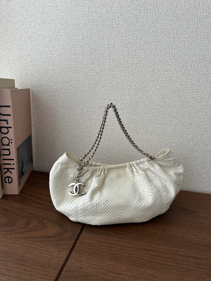 CHANEL Python Yuanbao Hobo 🤍✨ Rare White Edition