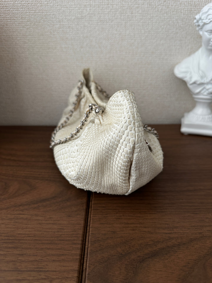 CHANEL Python Yuanbao Hobo 🤍✨ Rare White Edition