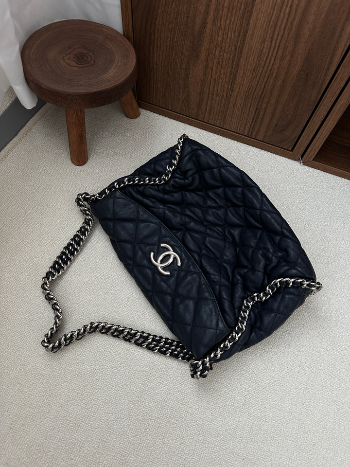Chanel Quilted Edge Hobo Bag 💙✨ With Sticker