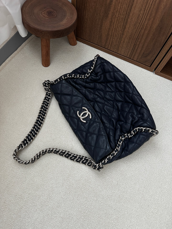 Chanel Quilted Edge Hobo Bag 💙✨ With Sticker
