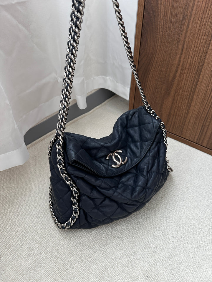 Chanel Quilted Edge Hobo Bag 💙✨ With Sticker