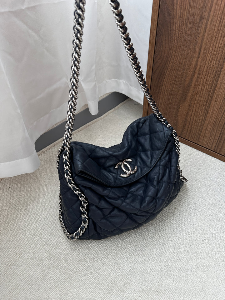 Chanel Quilted Edge Hobo Bag 💙✨ With Sticker