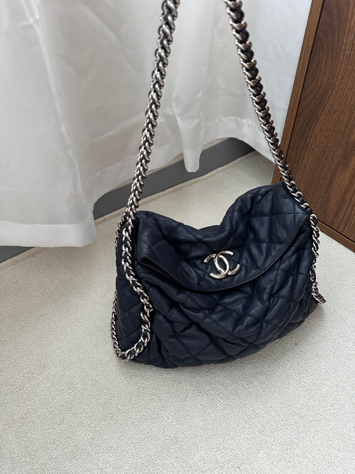 Chanel Quilted Edge Hobo Bag 💙✨ With Sticker