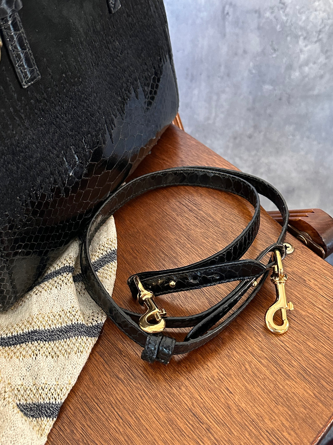 Ferragamo Suede & Snakeskin 2-Way Top Handle Bag ✨