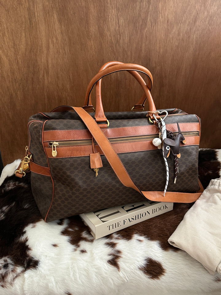 Celine Macadam Travel Bag 🤎🧳｜Vintage Monogram・Large Capacity・Shoulder Strap