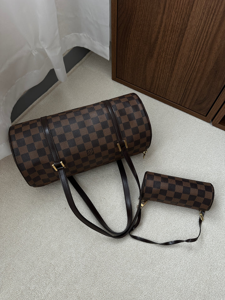 LOUIS VUITTON Damier Papillon with Baby Pouch 🤎✨ Classic Barrel Icon