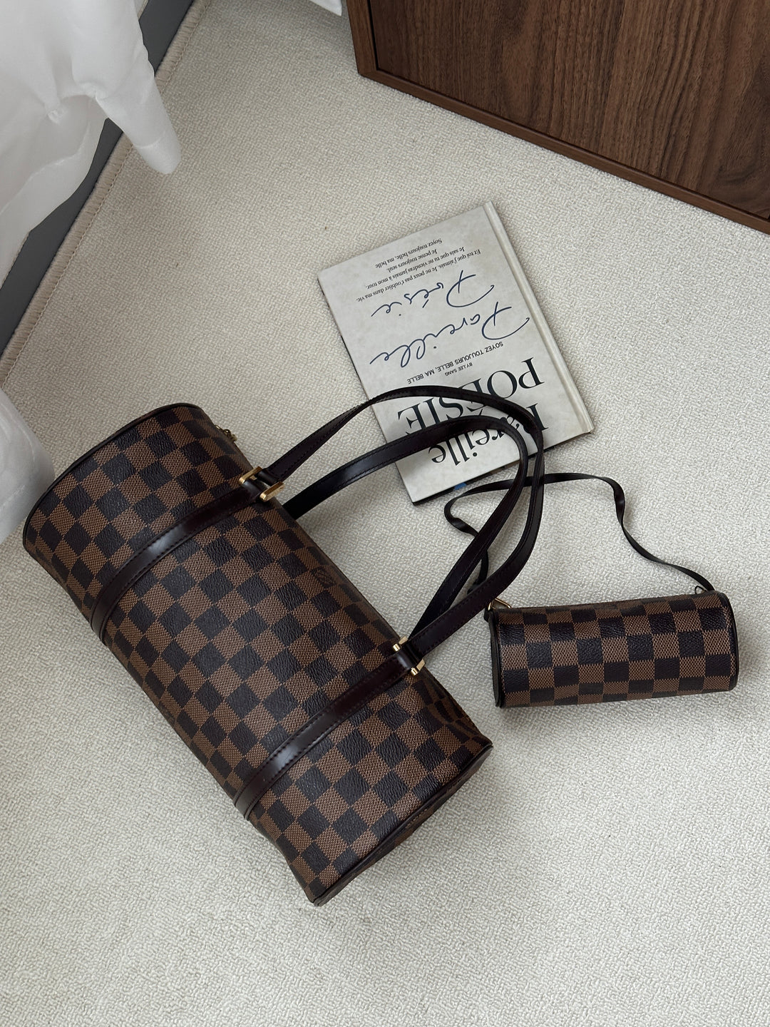 LOUIS VUITTON Damier Papillon with Baby Pouch 🤎✨ Classic Barrel Icon
