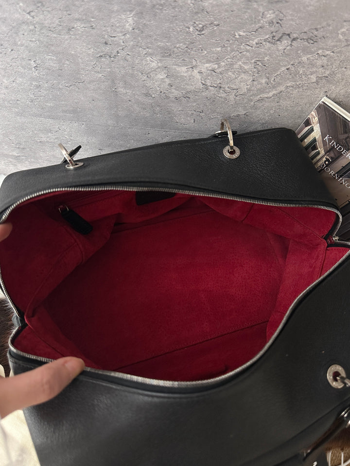 BVLGARI Boston Bag 🖤❤️｜Black Leather・Silver Hardware・Classic Everyday Bag
