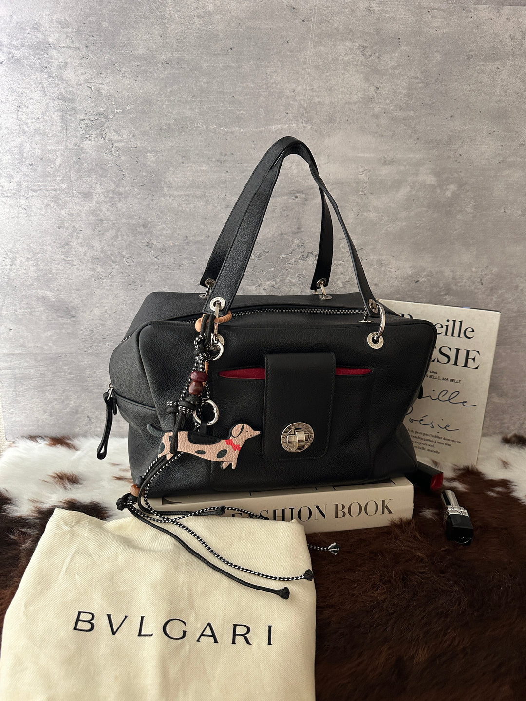 BVLGARI Boston Bag 🖤❤️｜Black Leather・Silver Hardware・Classic Everyday Bag