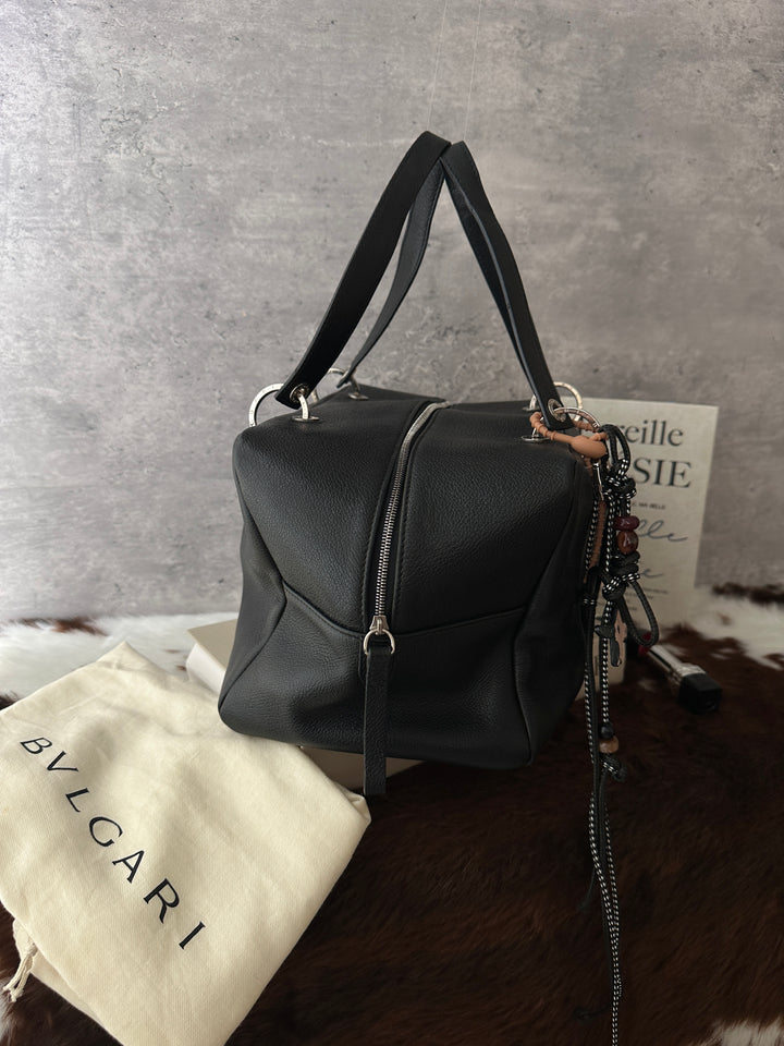 BVLGARI Boston Bag 🖤❤️｜Black Leather・Silver Hardware・Classic Everyday Bag