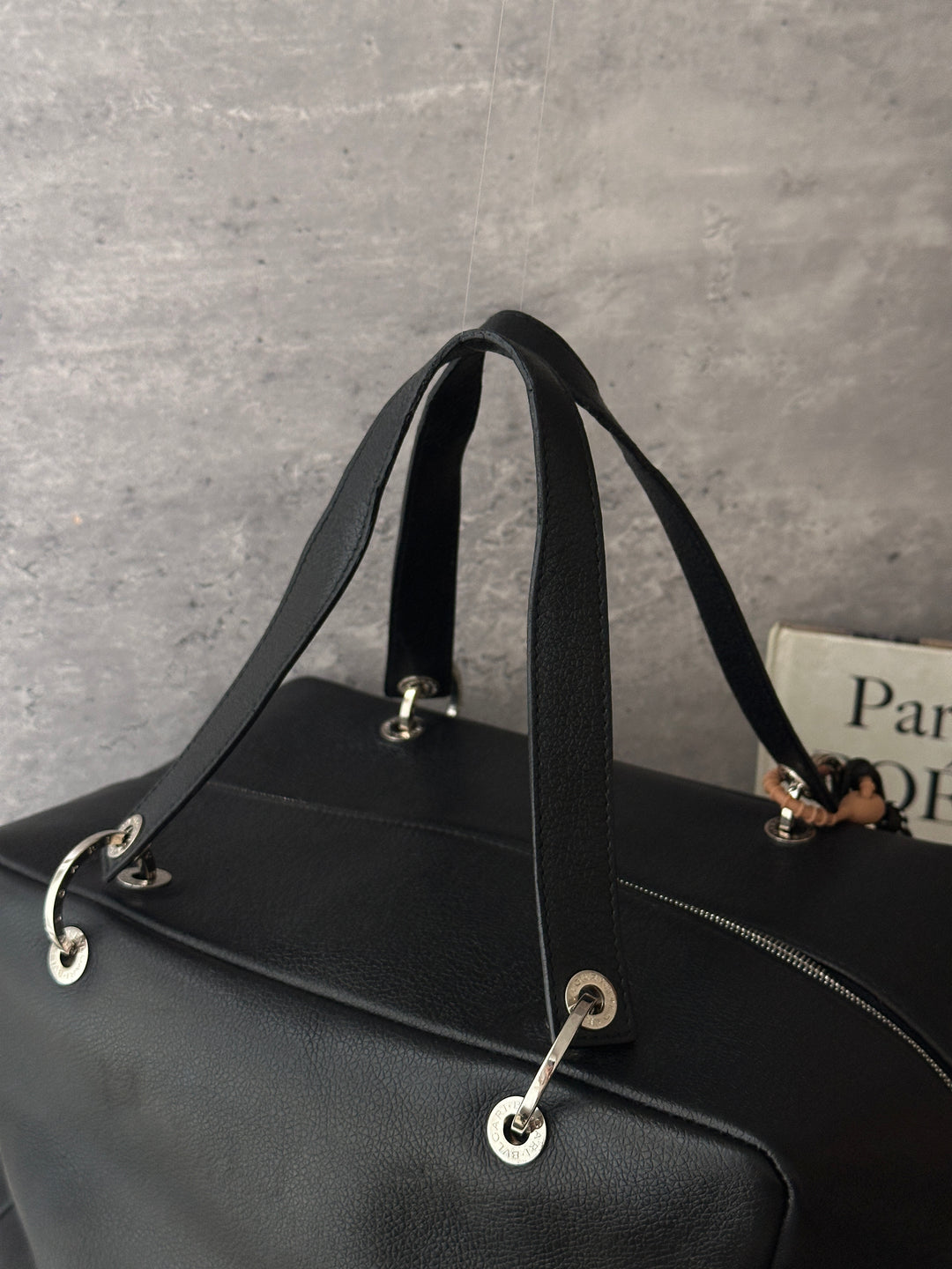 BVLGARI Boston Bag 🖤❤️｜Black Leather・Silver Hardware・Classic Everyday Bag