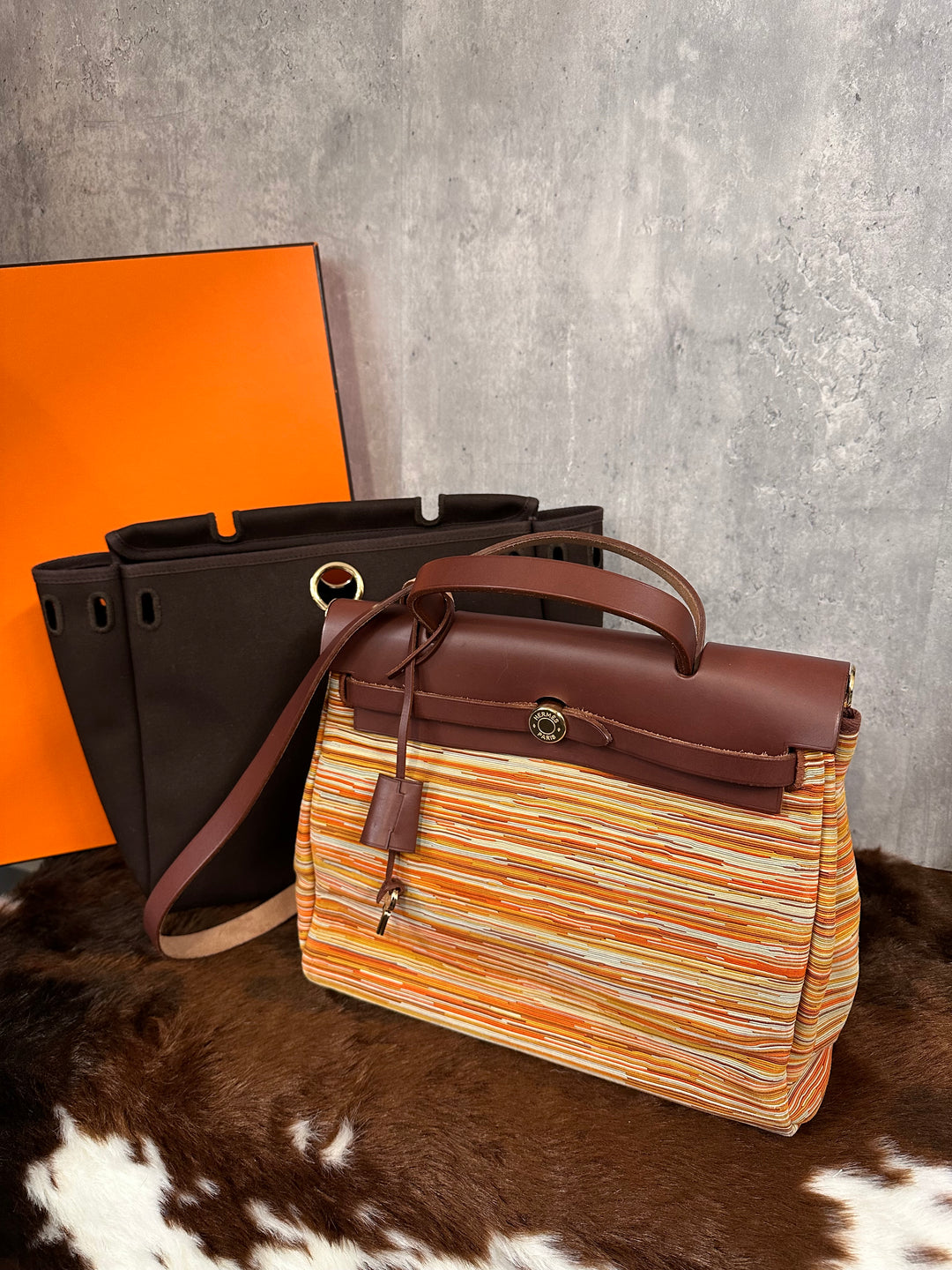 Hermes Herbag 31 Shearling Cut Leather Shoulder Bag ✨