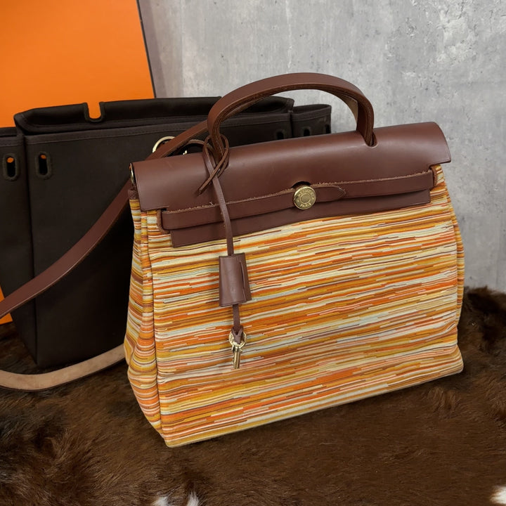 Hermes Herbag 31 Shearling Cut Leather Shoulder Bag ✨