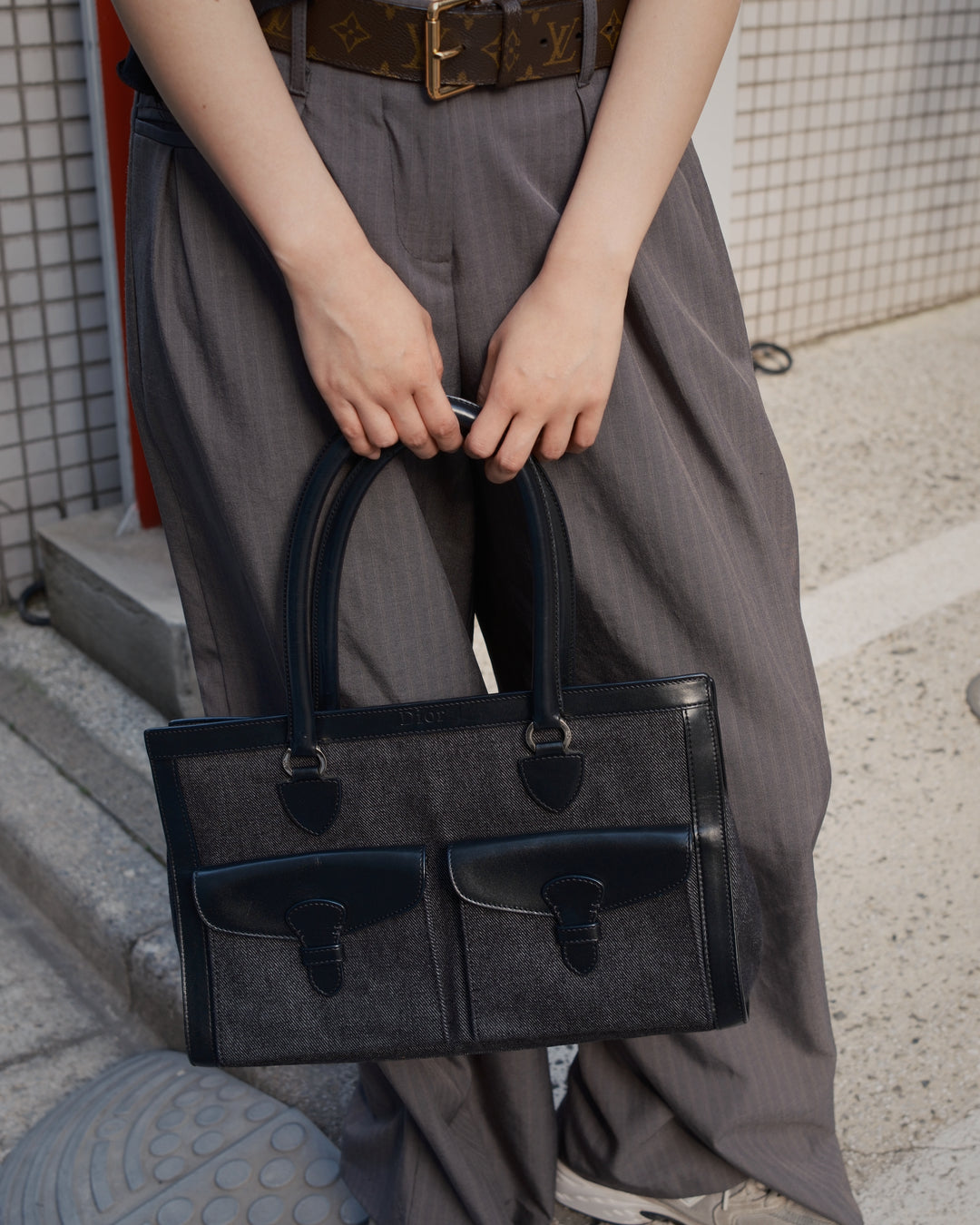 Dior Denim East West Tote Bag 🖤｜Denim &amp; Leather × Doctor-Bag Shape × Shoulder-Friendly