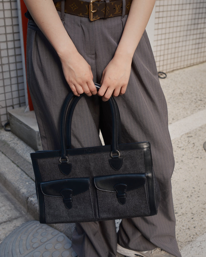 Dior Denim East West Tote Bag 🖤｜Denim &amp; Leather × Doctor-Bag Shape × Shoulder-Friendly