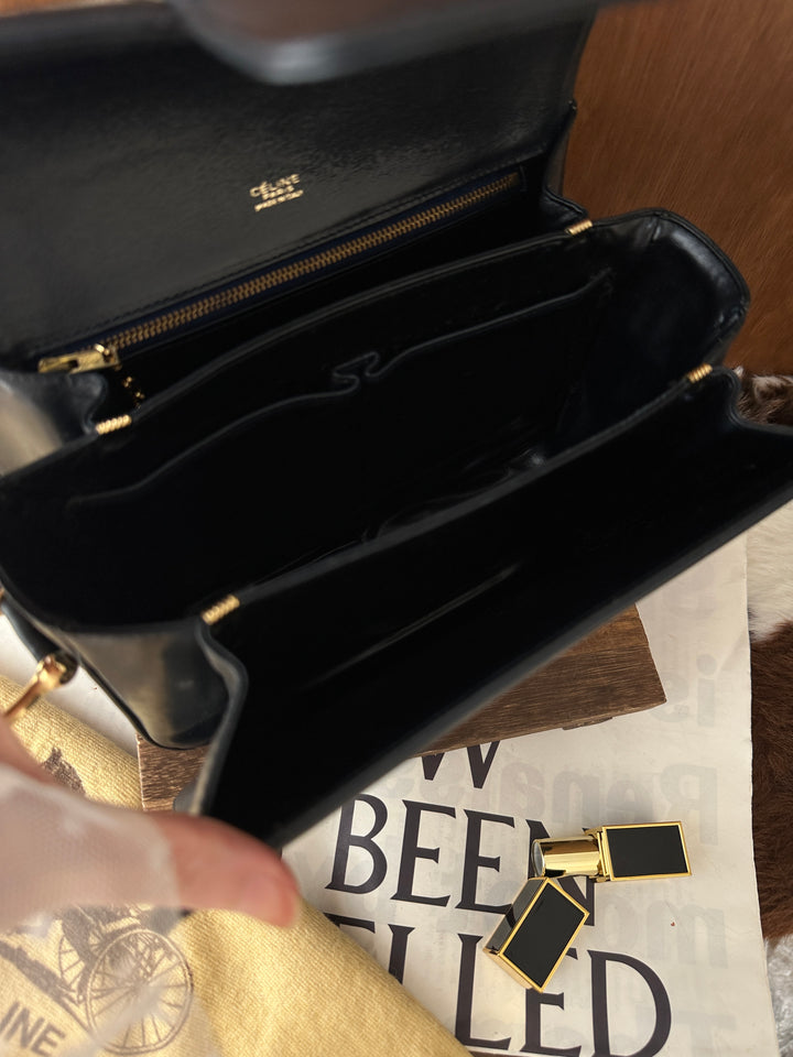 CELINE Vintage Macadam Carriage Buckle Shoulder Bag 💙✨