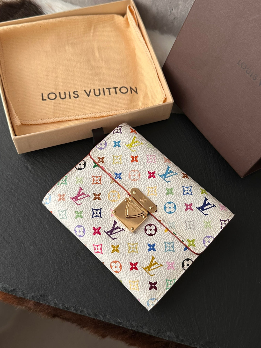 Louis Vuitton Monogram Multicolore Padlock Wallet 🌈｜Full Set × Gold Clasp × Like-New Condition✨