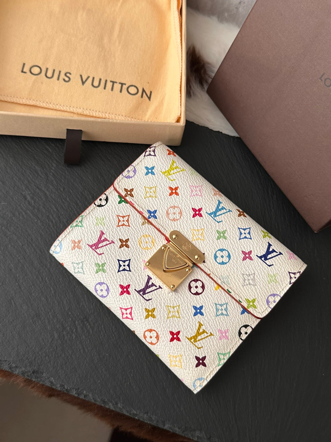 Louis Vuitton Monogram Multicolore Padlock Wallet 🌈｜Full Set × Gold Clasp × Like-New Condition✨