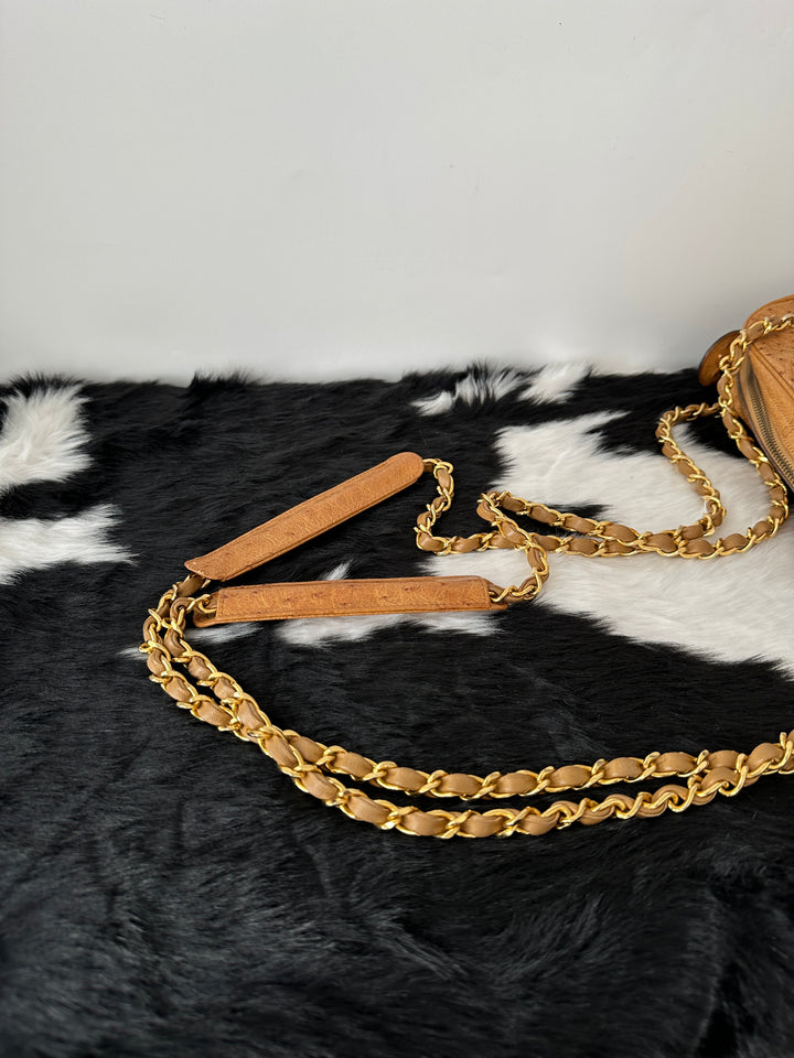 Chanel Ostrich Leather Shoulder Bag 🤎✨｜Luxurious Texture, Rare Material, Timeless Elegance