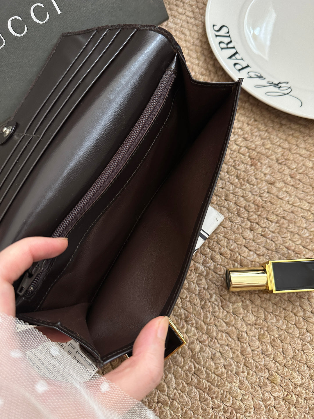 Gucci GG Monogram Long Wallet 🖤｜Tonal GG Monogram・Chocolate Brown・Organized Interior
