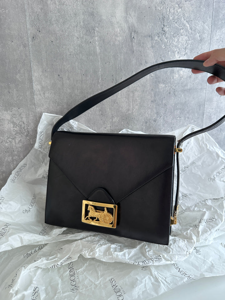 CELINE Vintage Large Carriage Buckle Envelope Bag