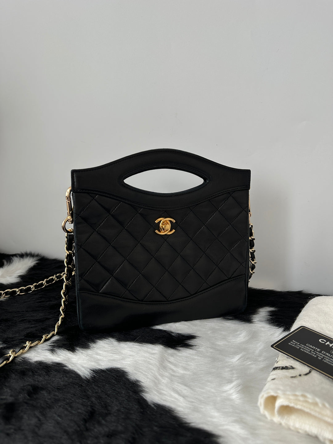 Chanel “Mini CC Turn Lock Tote” 🖤✨ | Rare Mini Size with Card & Sticker