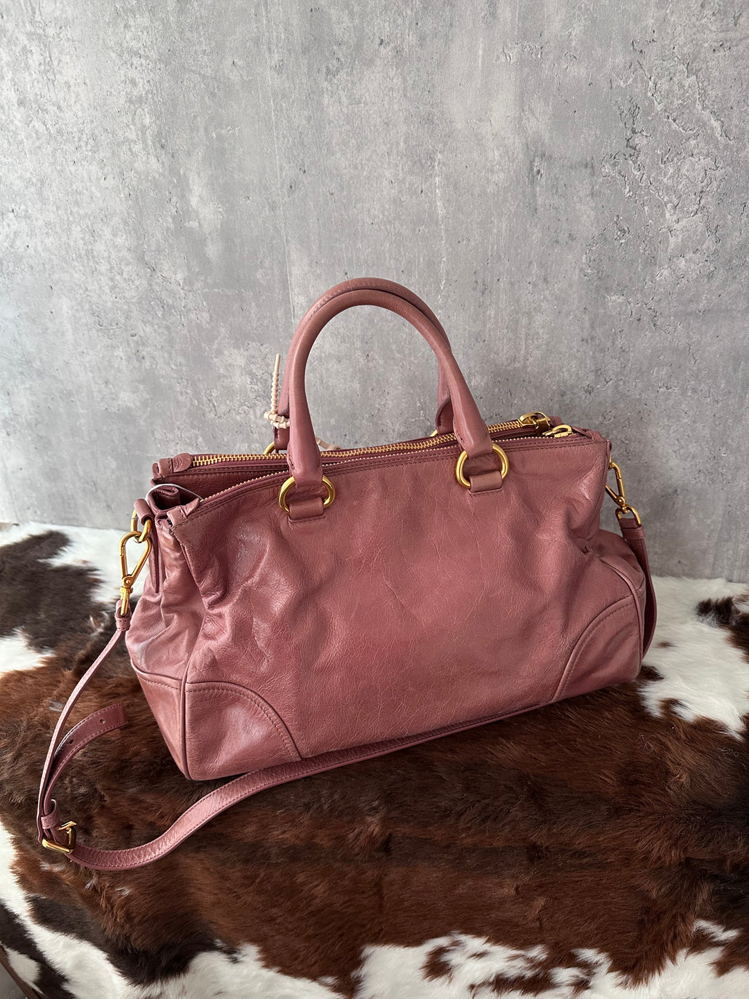 Prada Waxed Leather Tote Bag ✨