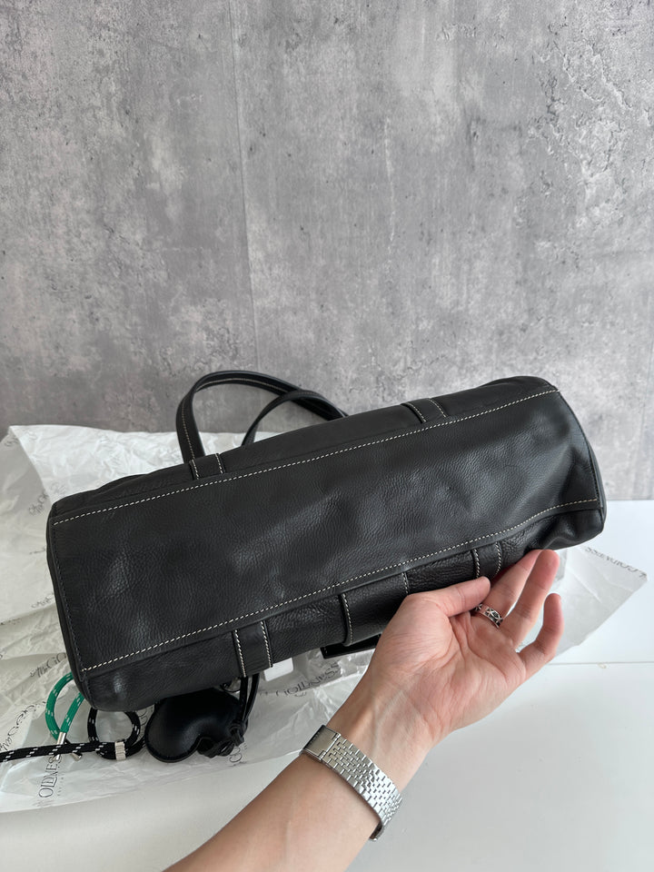 PRADA Black Gemstone Tote – Allover Sparkle × Glazed Leather Handles 🖤 A4-Friendly & Boldly Elegant