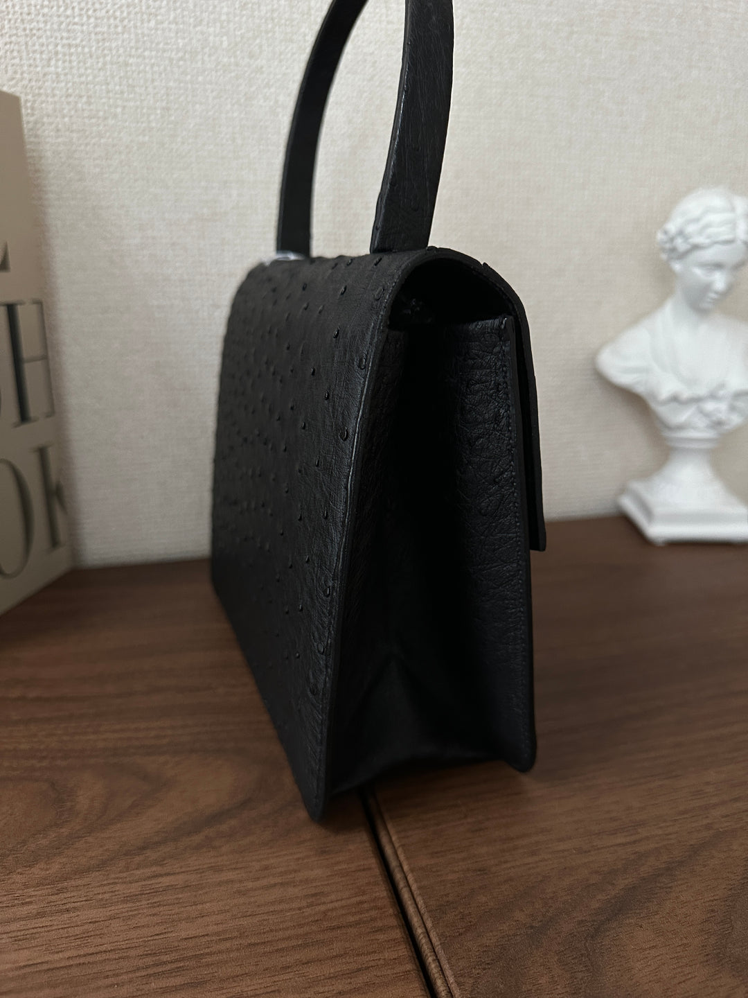 Dior Ostrich Leather Top Handle Bag 🖤✨ Rare CD Clasp