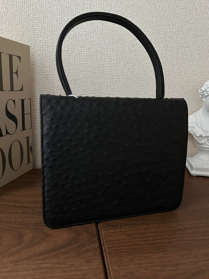 Dior Ostrich Leather Top Handle Bag 🖤✨ Rare CD Clasp