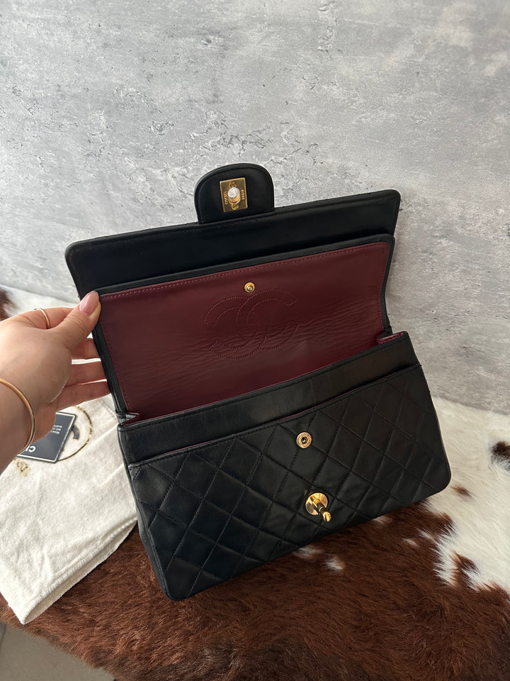 Chanel Classic Flap 25cm Double Flap 🖤✨｜Black Quilted Leather × Gold-Tone Hardware × Timeless Icon