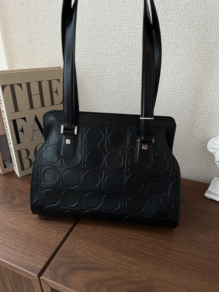 Ferragamo So Black Monogram Box Bag 🖤✨